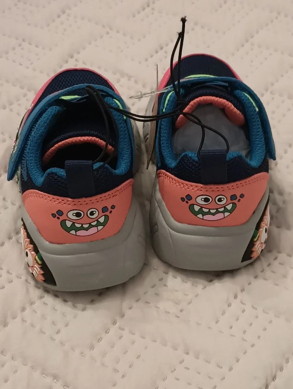 Kids Skechers Play Scene Navy, Pink & Lime Sneakers 6 Toddlers - Picture 3 of 14